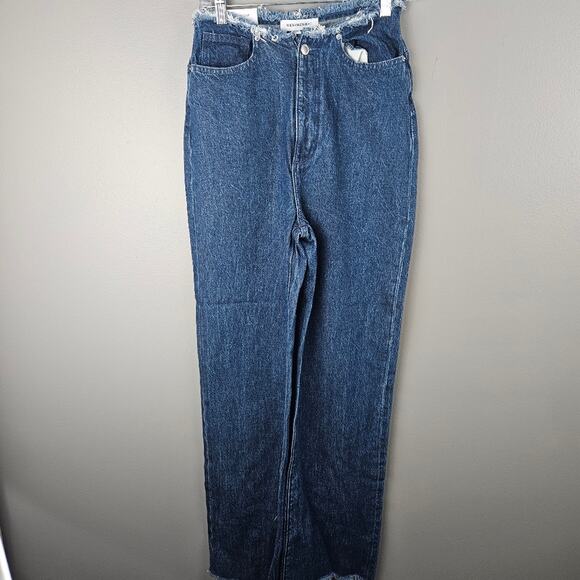 Weworewhat Frayed WB Straight Denim Jeans Size 26 - Picture 1 of 9